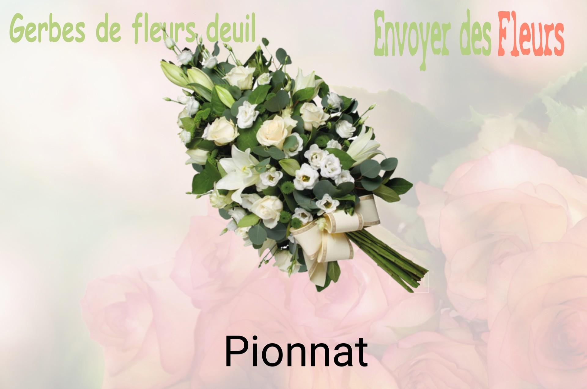 Gerbe de fleurs de deuil livrée à Pionnat
